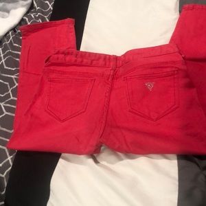 Coral denim Capris